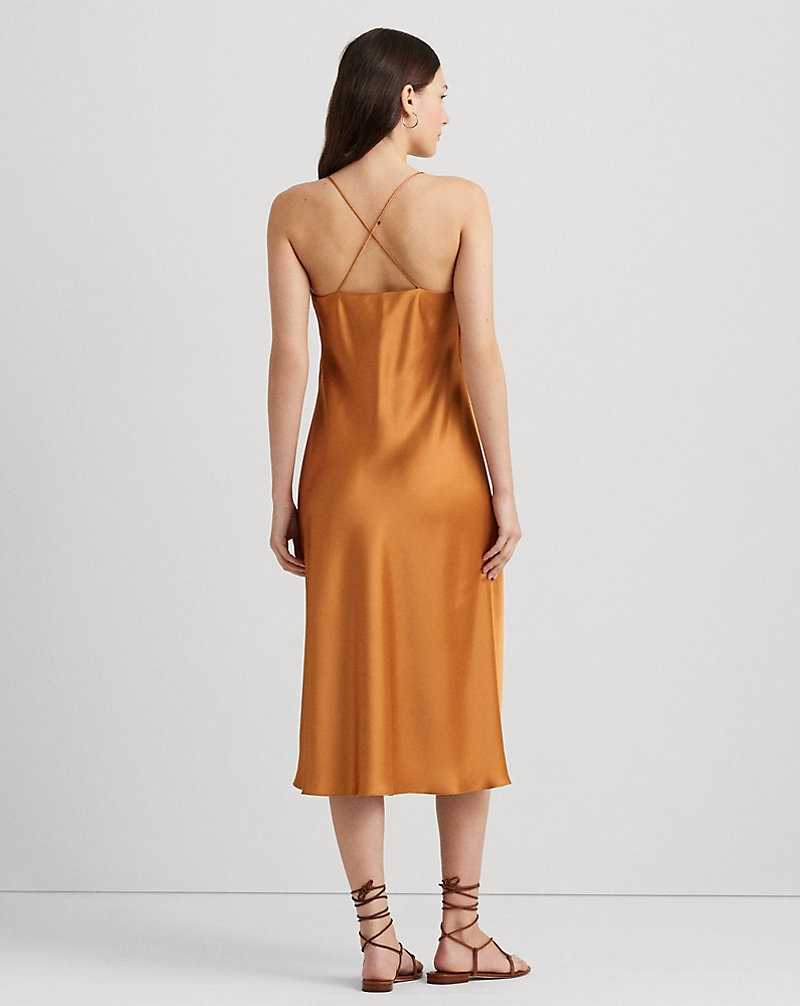 Vestido De Noche Ralph Lauren Charmeuse Slip Mujer Argan Bronze | WFENVDH-37 - vista 4