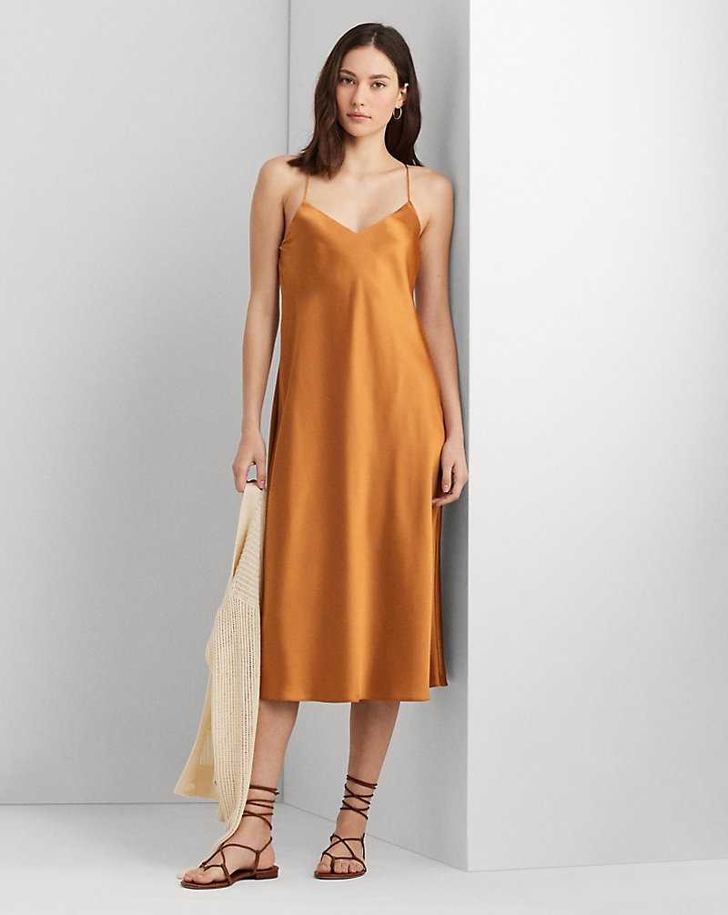 Vestido De Noche Ralph Lauren Charmeuse Slip Mujer Argan Bronze | WFENVDH-37 - vista 1