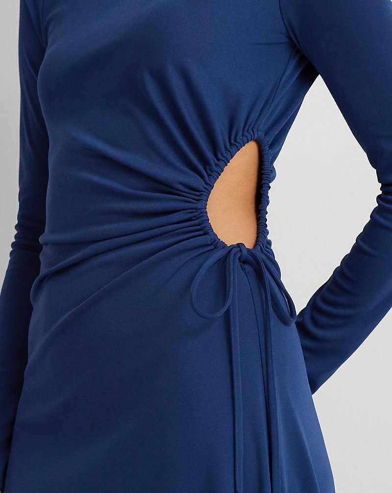 Vestido De Noche Ralph Lauren Cutout Stretch Jersey Long-Sleeve Mujer Azules | GDXKHCT-69 - vista 5