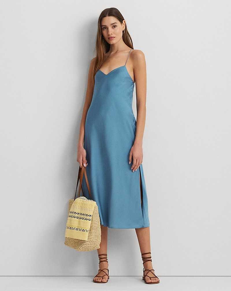 Vestido De Noche Ralph Lauren Featherweight Charmeuse Slip Mujer Azur | AKIGBYJ-31 - vista 1