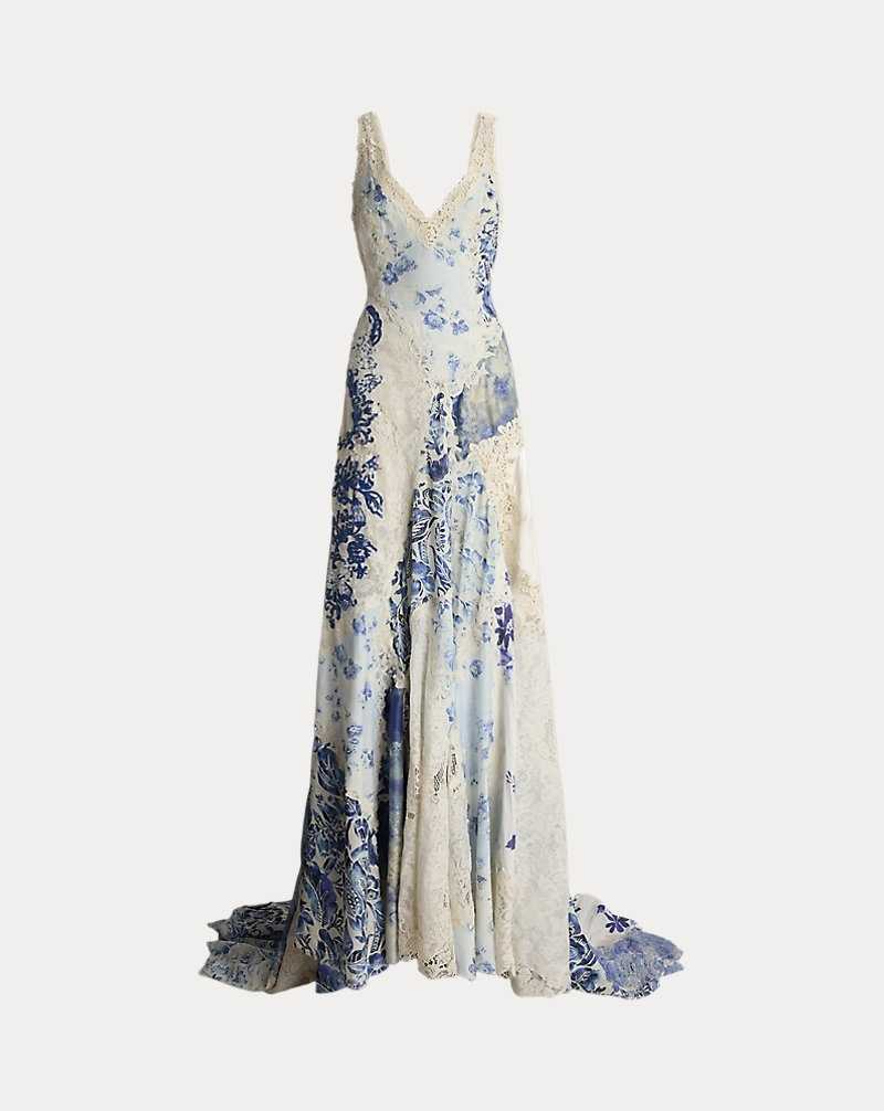 Vestido De Noche Ralph Lauren Harling Patchwork Lace Evening Mujer | PEIVLGB-43 - vista 2