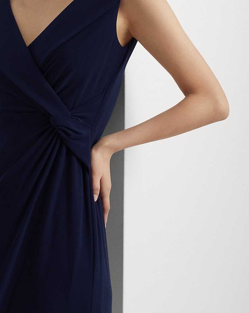 Vestido De Noche Ralph Lauren Jersey Off-the-Shoulder Gown Mujer Azul Marino | VHUSXMK-53 - vista 5