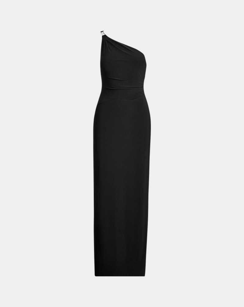 Vestido De Noche Ralph Lauren Jersey One-Shoulder Gown Mujer Negros | XWVGYIL-63 - vista 2