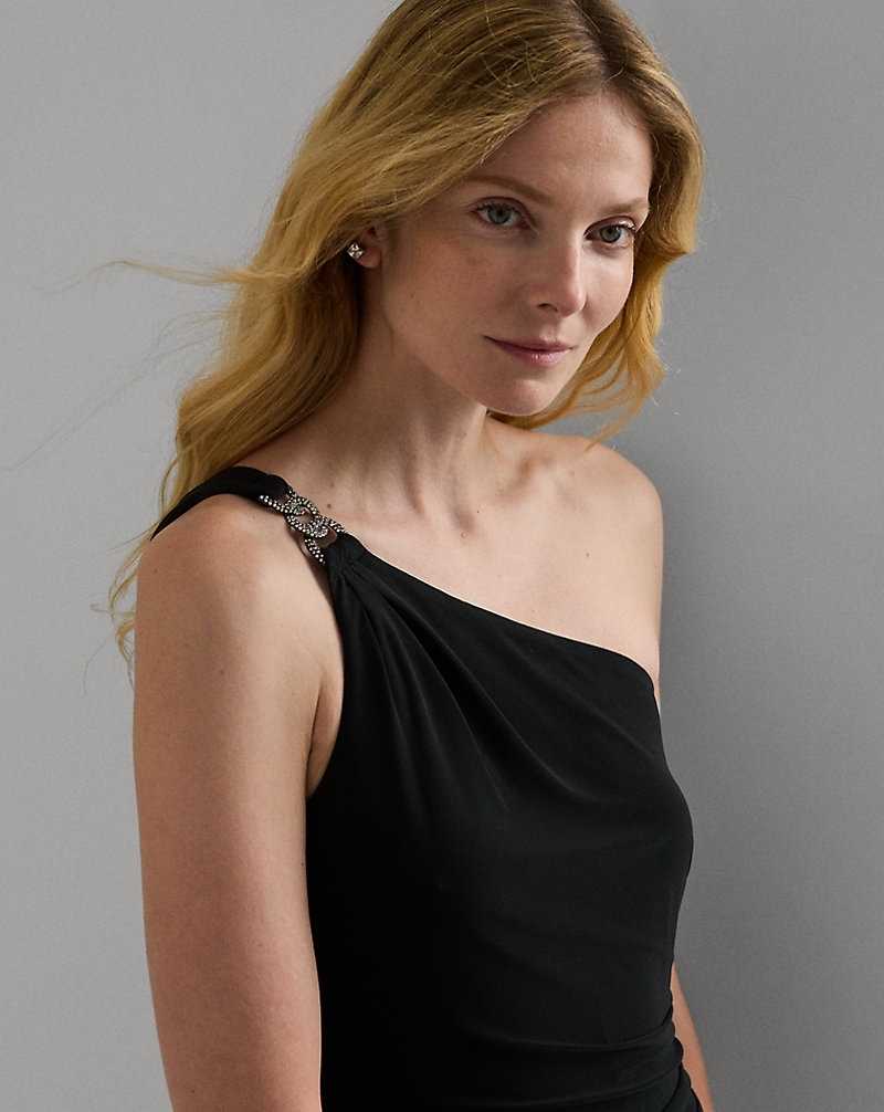 Vestido De Noche Ralph Lauren Jersey One-Shoulder Gown Mujer Negros | XWVGYIL-63 - vista 5