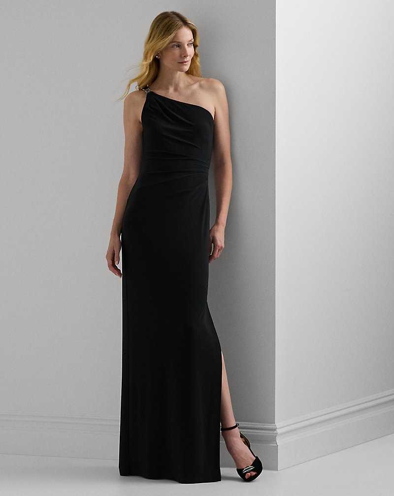 Vestido De Noche Ralph Lauren Jersey One-Shoulder Gown Mujer Negros | XWVGYIL-63 - vista 1