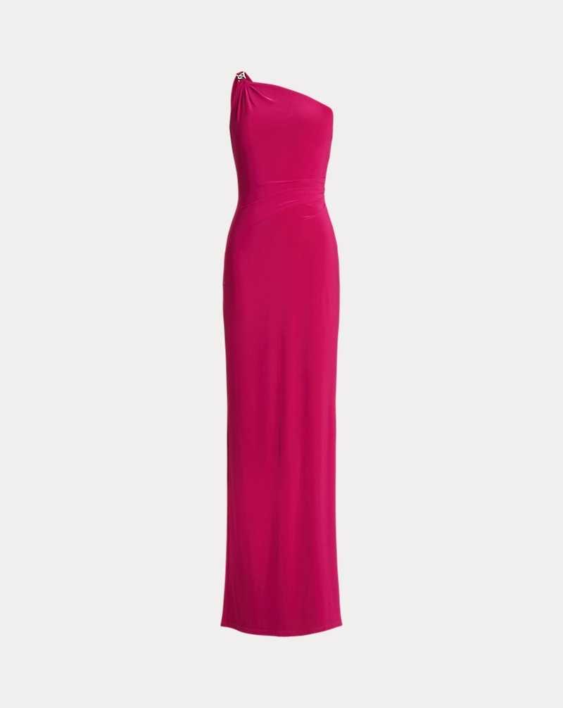 Vestido De Noche Ralph Lauren Jersey One-Shoulder Gown Mujer Fucsia | MBXGDPN-82 - vista 2