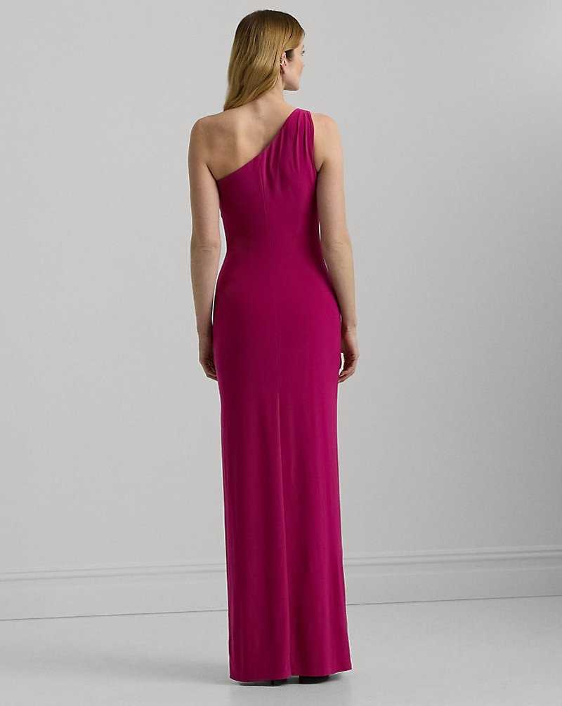 Vestido De Noche Ralph Lauren Jersey One-Shoulder Gown Mujer Fucsia | MBXGDPN-82 - vista 4