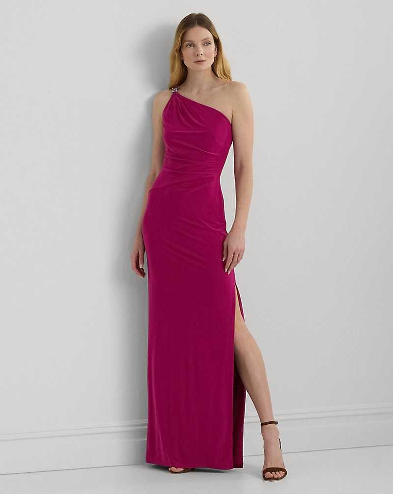 Vestido De Noche Ralph Lauren Jersey One-Shoulder Gown Mujer Fucsia | MBXGDPN-82 - vista 1