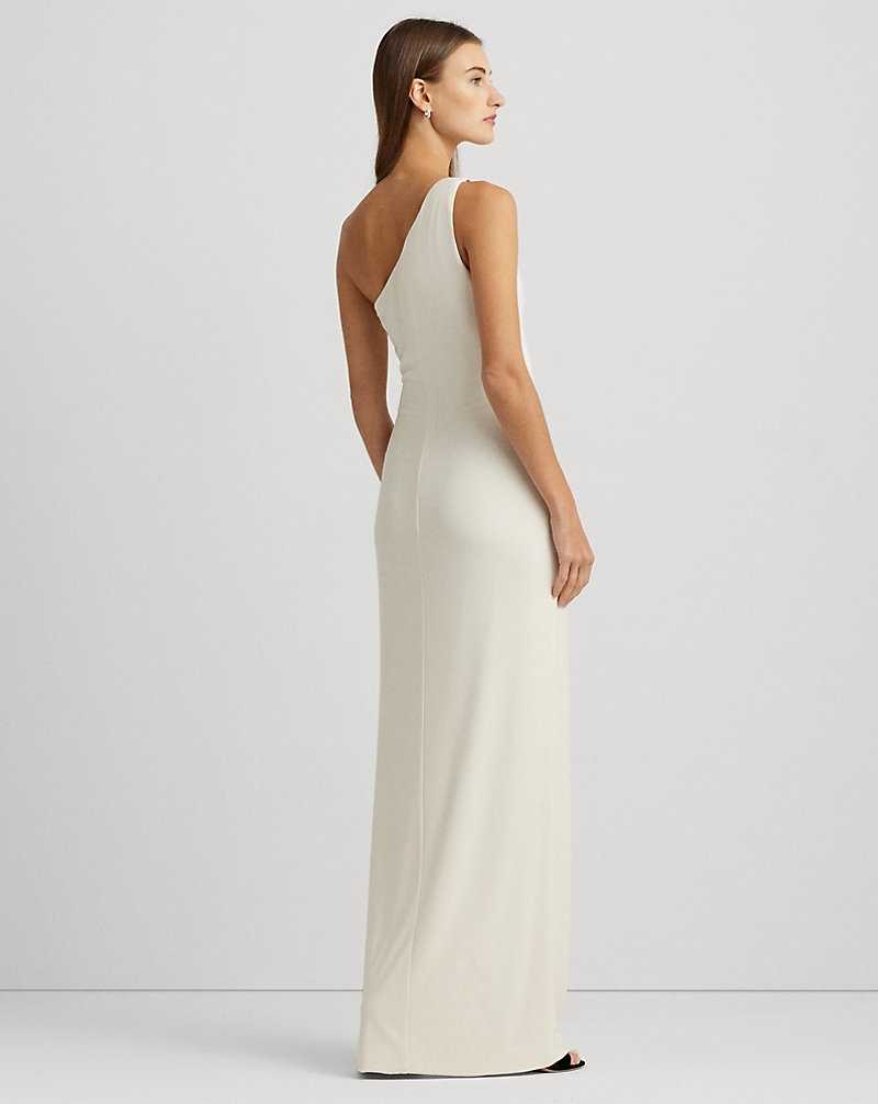 Vestido De Noche Ralph Lauren Jersey One-Shoulder Gown Mujer Creme | ZSERQLD-40 - vista 4
