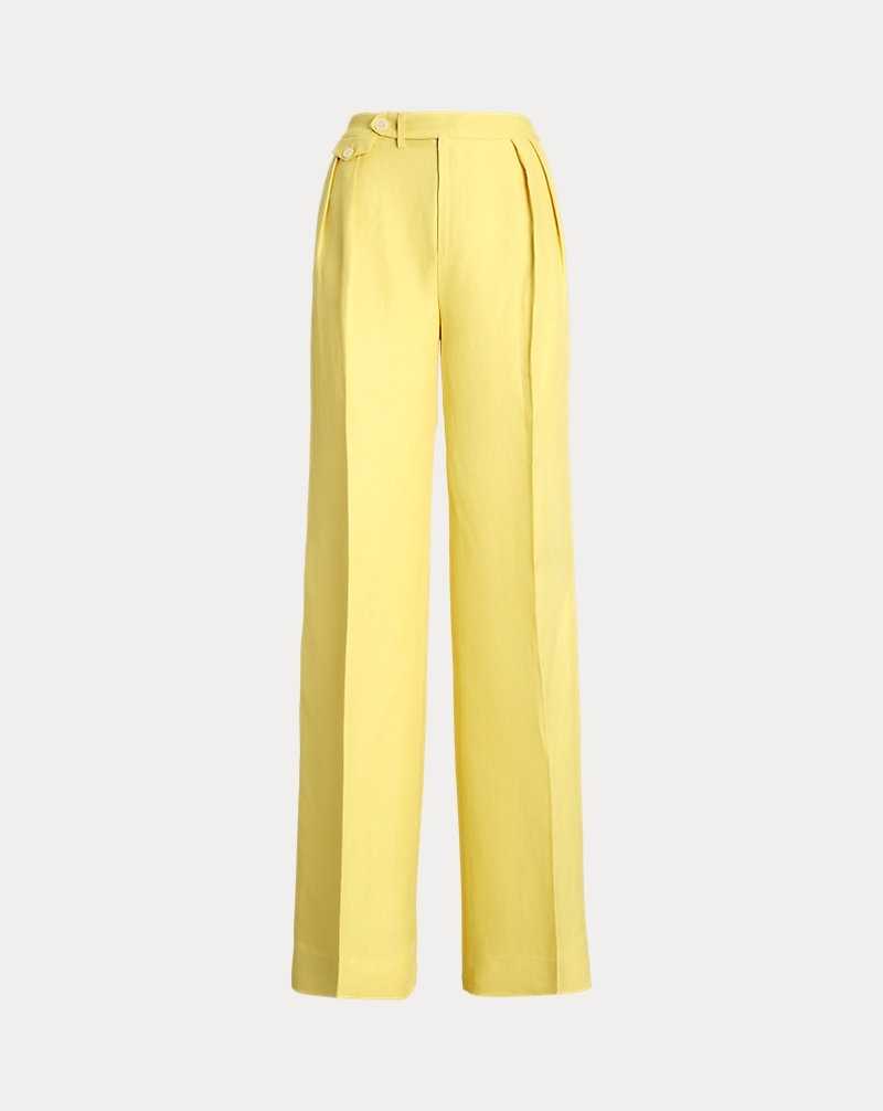 Vestido De Noche Ralph Lauren Pleated Linen-Blend Twill Wide-Leg Mujer Amarillos | CWSVGHF-75 - vista 2