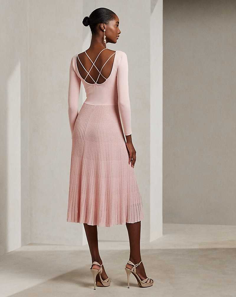 Vestido De Noche Ralph Lauren Pointelle-Knit Scoopneck Day Mujer | MJLFCBW-18 - vista 4