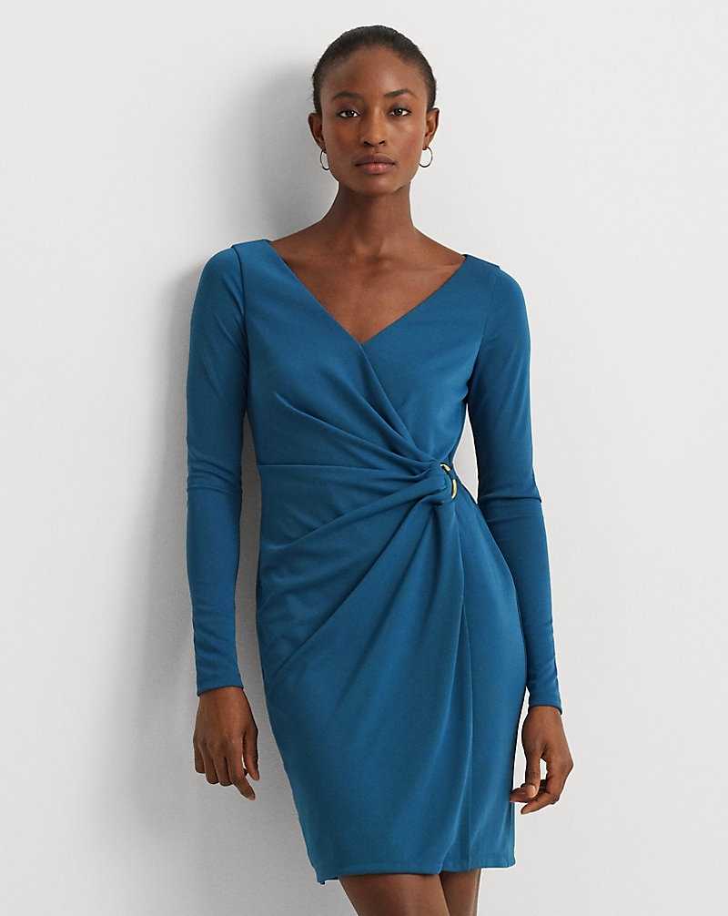 Vestido De Noche Ralph Lauren Ring-Trim Stretch Jersey Cocktail Mujer Azules | SUMGWOP-92 - vista 3
