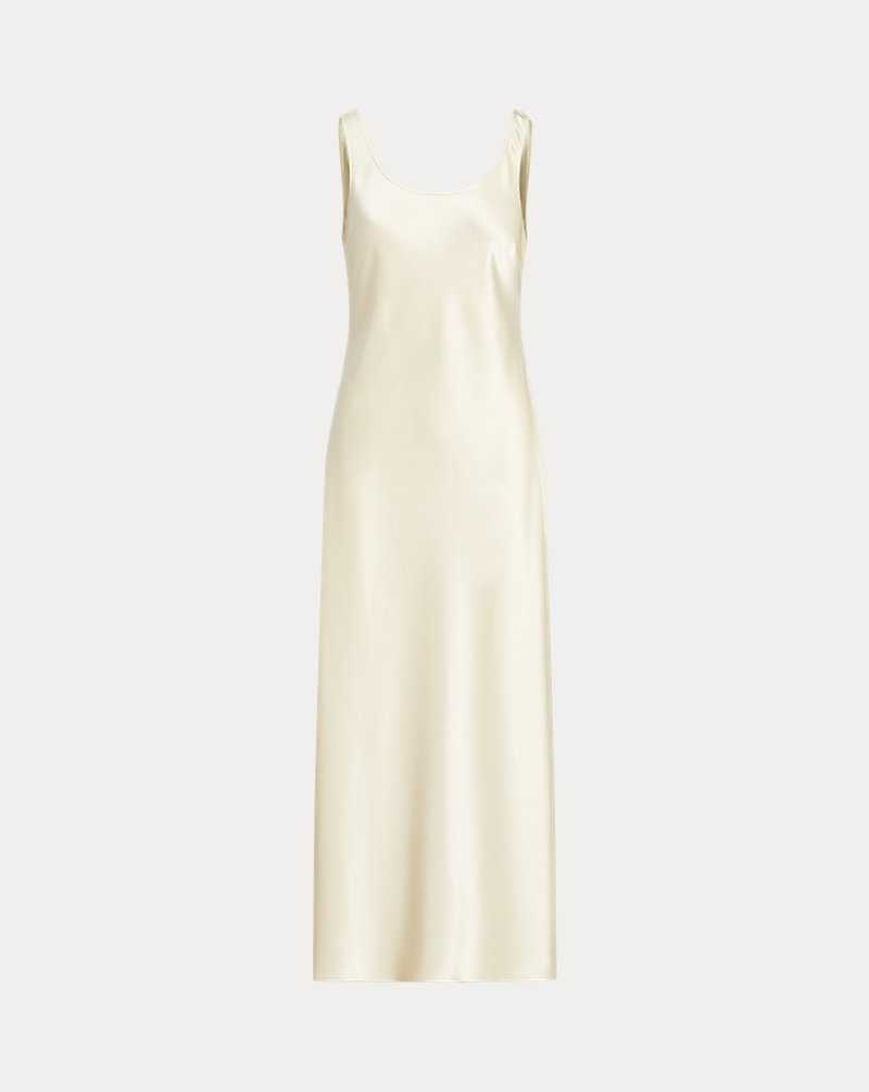 Vestido De Noche Ralph Lauren Scoopneck Slip Mujer Creme | ARNVCIP-29 - vista 2