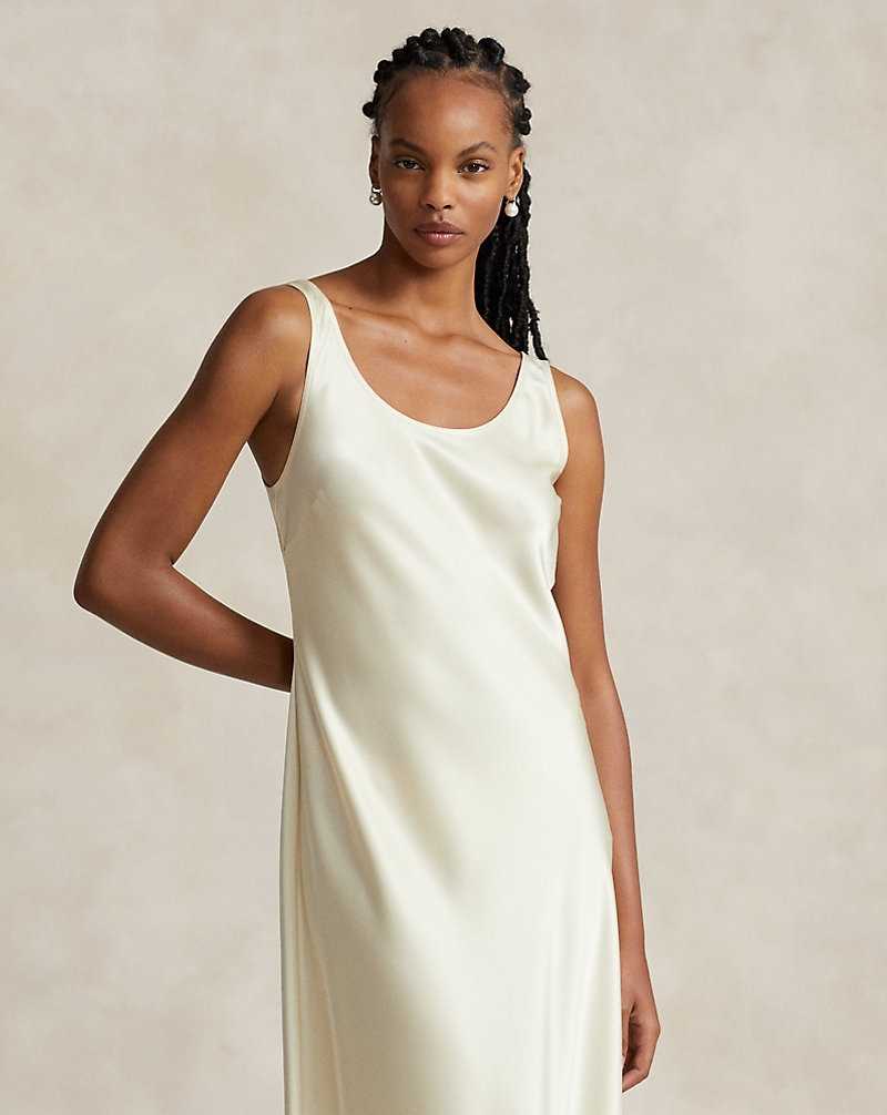 Vestido De Noche Ralph Lauren Scoopneck Slip Mujer Creme | ARNVCIP-29 - vista 3