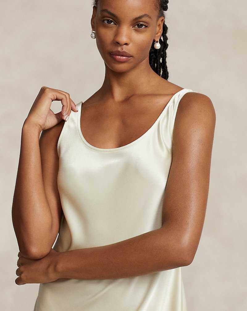 Vestido De Noche Ralph Lauren Scoopneck Slip Mujer Creme | ARNVCIP-29 - vista 5