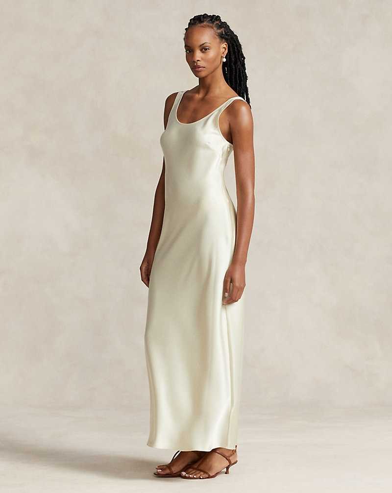 Vestido De Noche Ralph Lauren Scoopneck Slip Mujer Creme | ARNVCIP-29 - vista 1