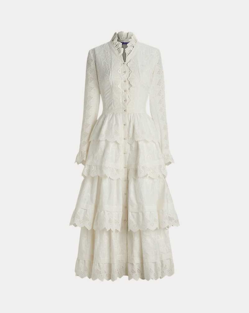 Vestido De Noche Ralph Lauren Stella Embroidered Poplin Day Mujer Blancos | AYGJMQS-98 - vista 2