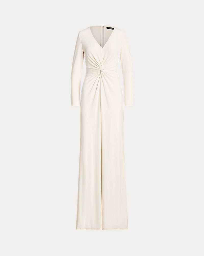 Vestido De Noche Ralph Lauren Twist-Front Stretch Jersey Gown Mujer Creme | GIOMYTZ-62 - vista 2