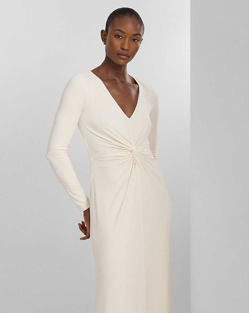 Vestido De Noche Ralph Lauren Twist-Front Stretch Jersey Gown Mujer Creme | GIOMYTZ-62 - vista 3