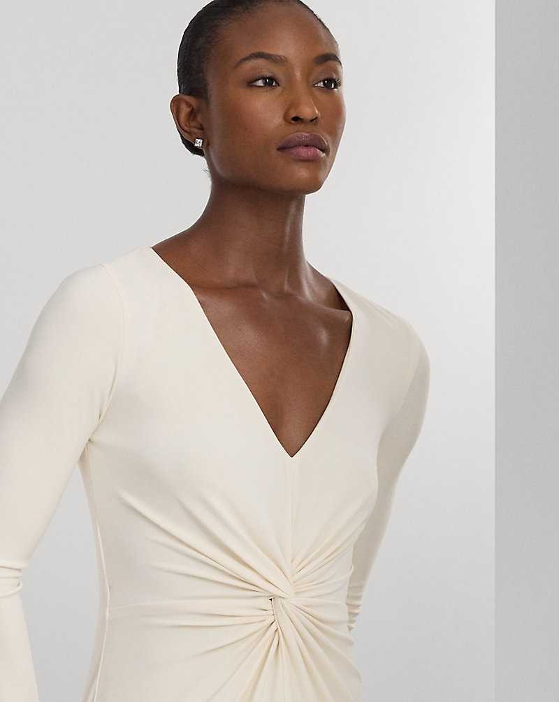 Vestido De Noche Ralph Lauren Twist-Front Stretch Jersey Gown Mujer Creme | GIOMYTZ-62 - vista 5
