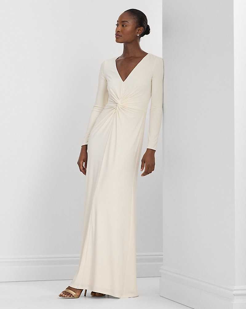 Vestido De Noche Ralph Lauren Twist-Front Stretch Jersey Gown Mujer Creme | GIOMYTZ-62 - vista 1