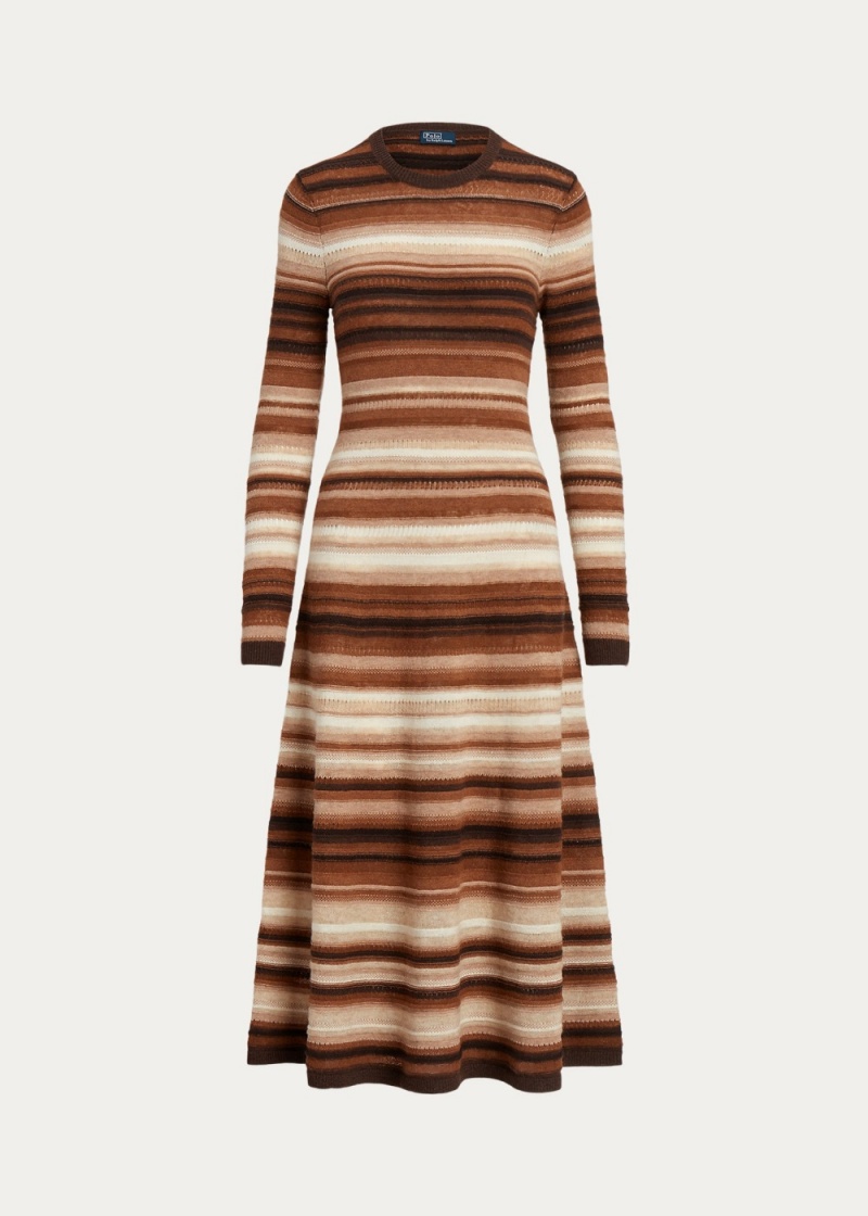 Vestido A Rayas Lana-Blend Sweaters Mujer Stripes | FXAG84329 - vista 2