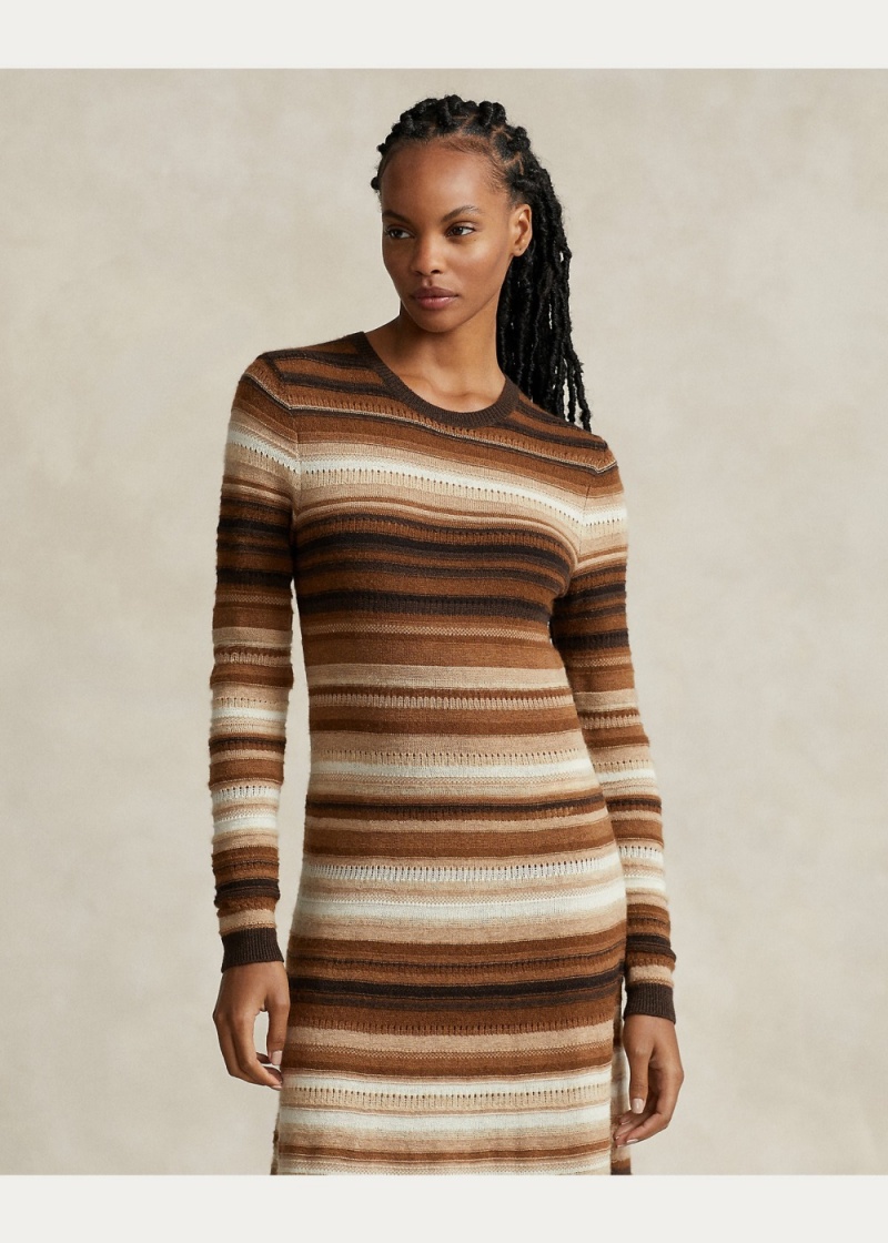 Vestido A Rayas Lana-Blend Sweaters Mujer Stripes | FXAG84329 - vista 3