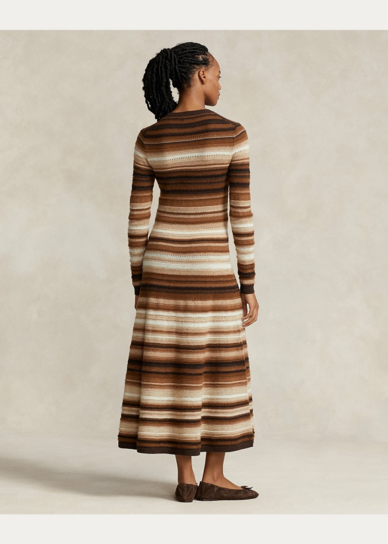 Vestido A Rayas Lana-Blend Sweaters Mujer Stripes | FXAG84329 - vista 4