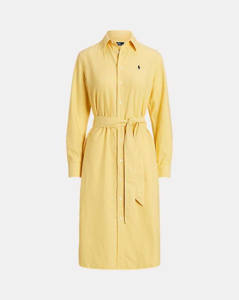Vestido Ralph Lauren Belted Cotton Oxforddress Mujer Amarillos | FEAODZY-79 - vista 2