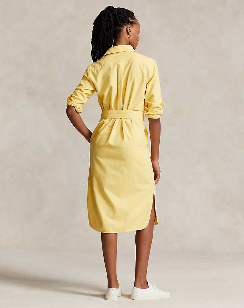 Vestido Ralph Lauren Belted Cotton Oxforddress Mujer Amarillos | FEAODZY-79 - vista 4
