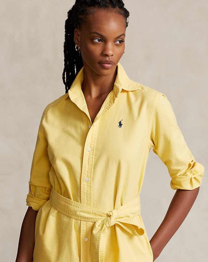 Vestido Ralph Lauren Belted Cotton Oxforddress Mujer Amarillos | FEAODZY-79 - vista 5