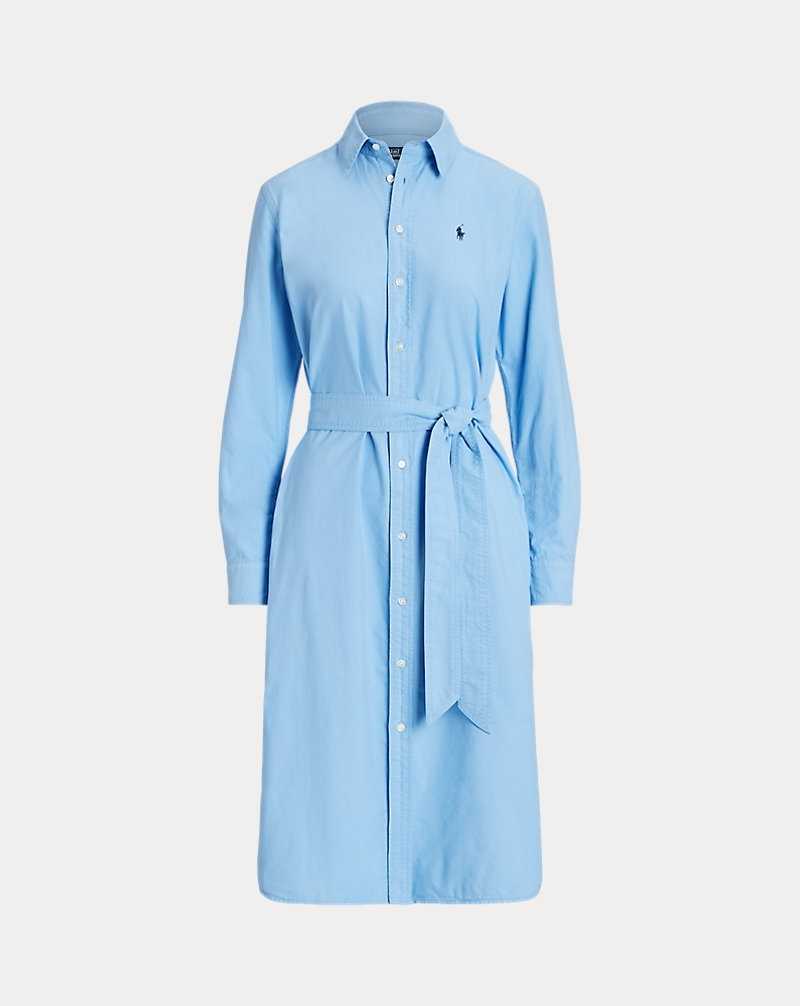 Vestido Ralph Lauren Belted Cotton Oxforddress Mujer Azules Claro | DIGQZPM-63 - vista 2