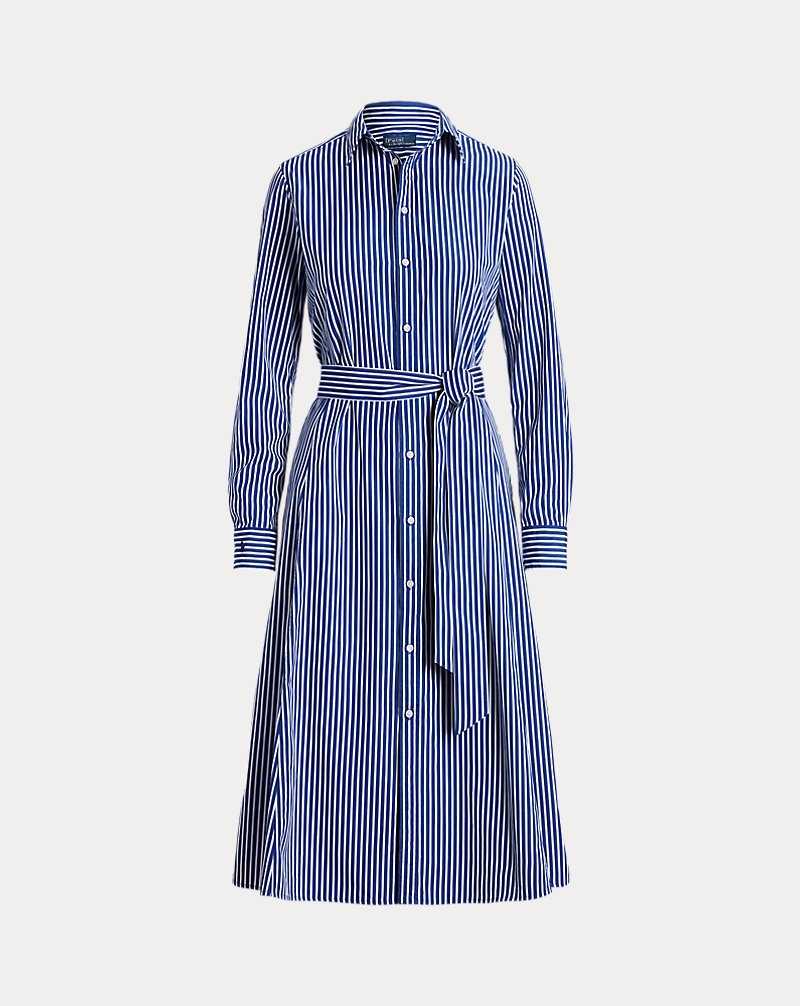 Vestido Ralph Lauren Belted Striped Cottondress Mujer Blancos | XAHJLUE-32 - vista 2