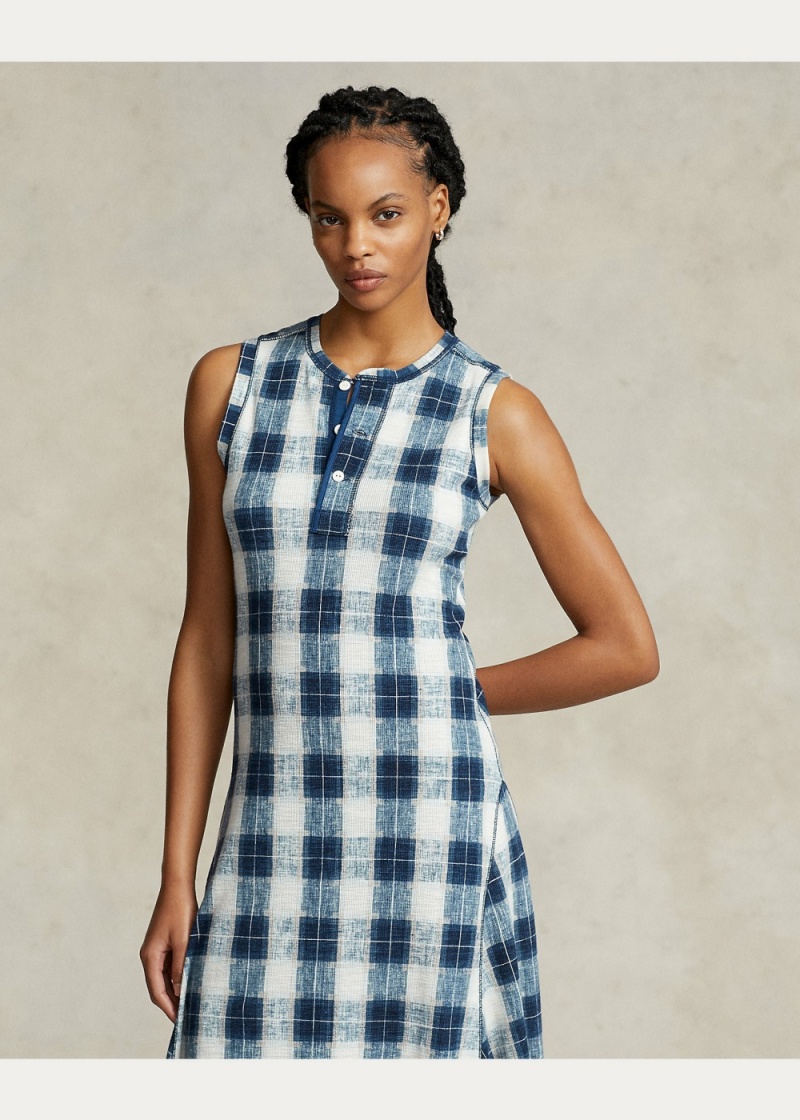Vestido Buffalo Plaid Algodon Henley Mujer Negros | FSGL48013 - vista 3