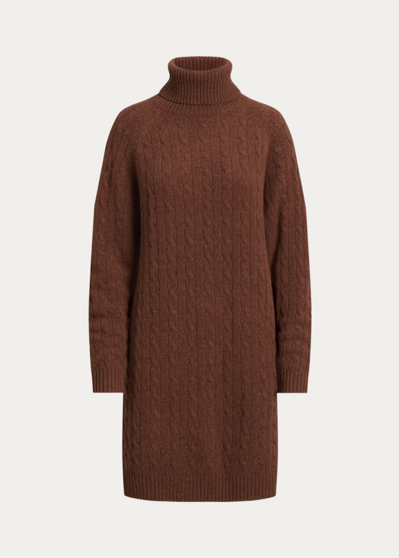 Vestido Cable Lana-Cashmere Roll Neck Mujer Negros | WKAJ23810 - vista 2