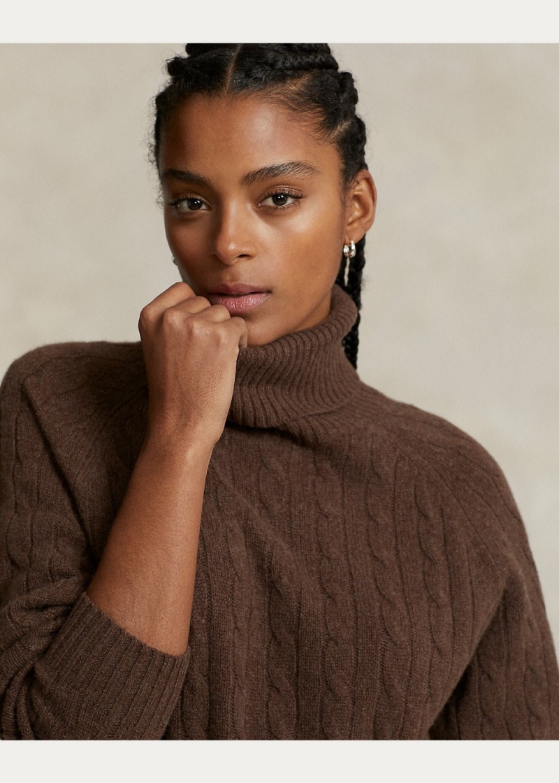 Vestido Cable Lana-Cashmere Roll Neck Mujer Negros | WKAJ23810 - vista 5