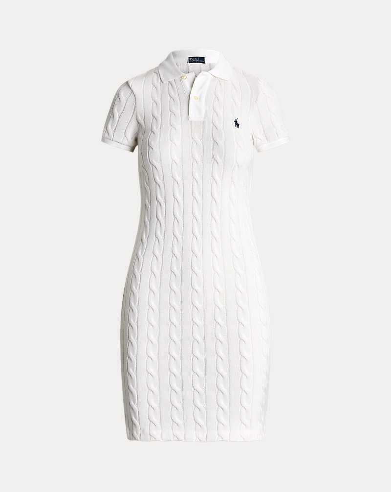 Vestido Ralph Lauren Cable-Knit Cotton Mujer White/Navy Pp | PREQKGN-91 - vista 2