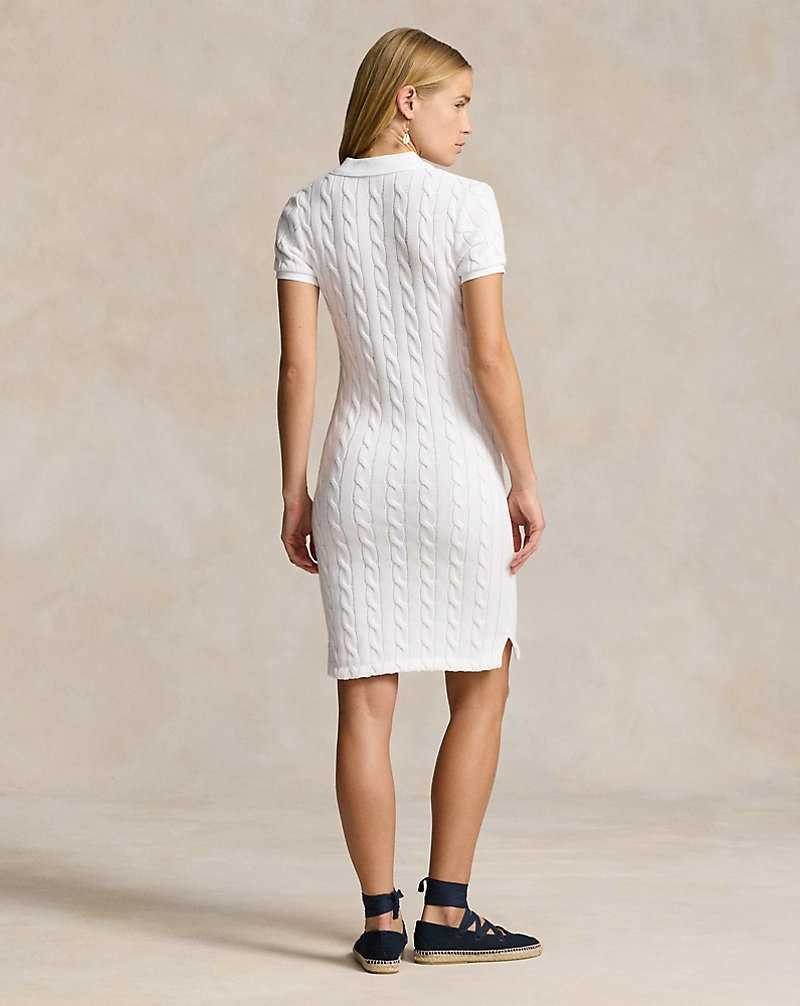Vestido Ralph Lauren Cable-Knit Cotton Mujer White/Navy Pp | PREQKGN-91 - vista 4
