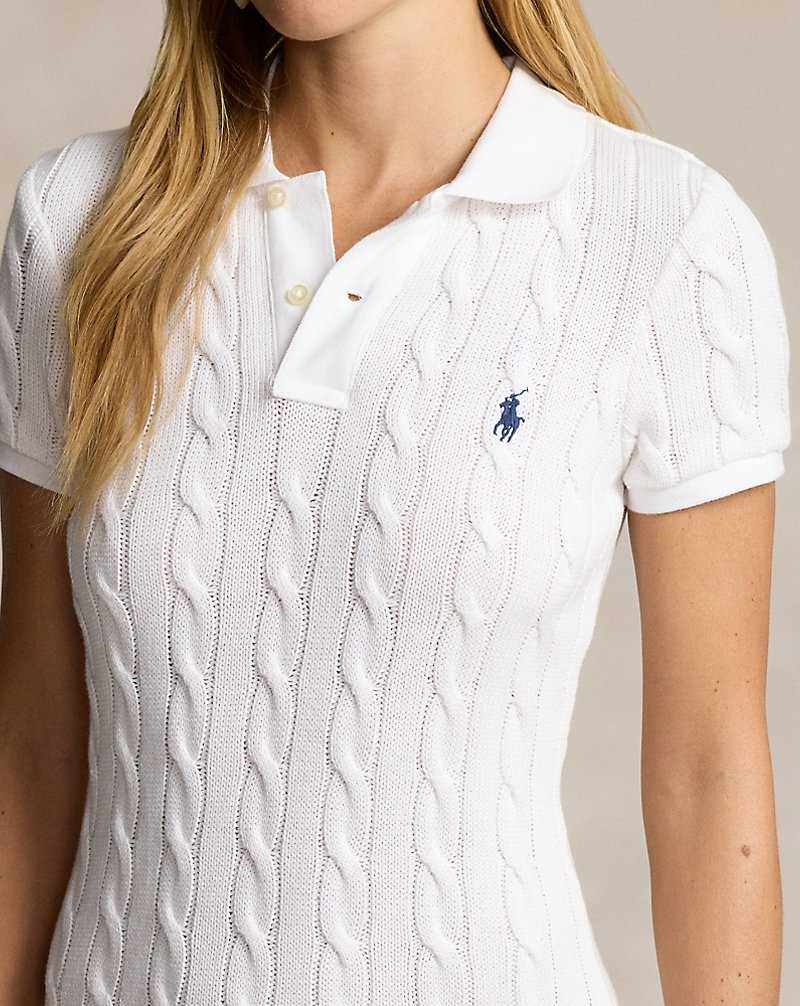 Vestido Ralph Lauren Cable-Knit Cotton Mujer White/Navy Pp | PREQKGN-91 - vista 5