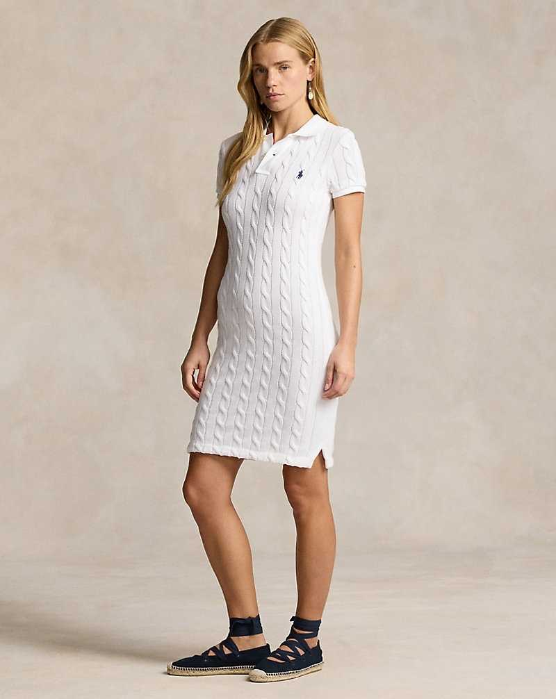Vestido Ralph Lauren Cable-Knit Cotton Mujer White/Navy Pp | PREQKGN-91 - vista 1