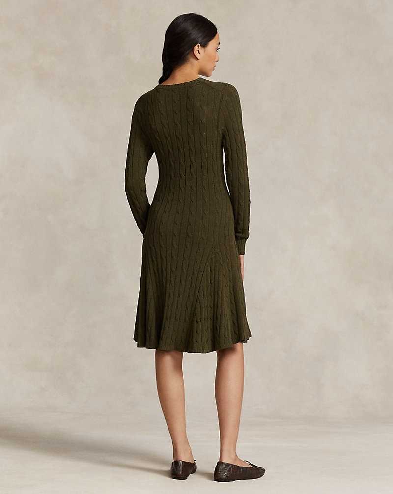 Vestido Ralph Lauren Cable-Knit Mujer Verde Oliva | CTFESHY-81 - vista 4