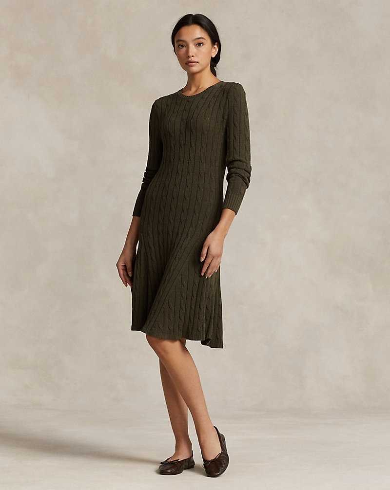 Vestido Ralph Lauren Cable-Knit Mujer Verde Oliva | CTFESHY-81 - vista 1