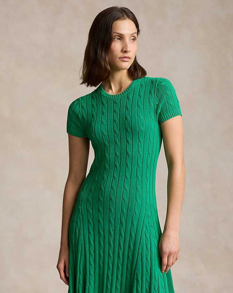 Vestido Ralph Lauren Cable-Knit-Sleeve Mujer Verdes | ZBNFGEW-07 - vista 3