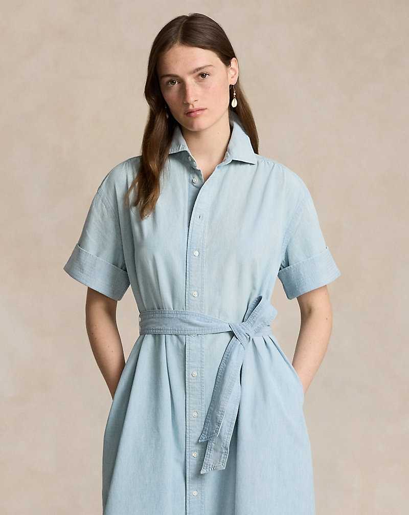 Vestido Ralph Lauren Cotton Chambraydress Mujer Chambray | GEZMOBQ-18 - vista 3