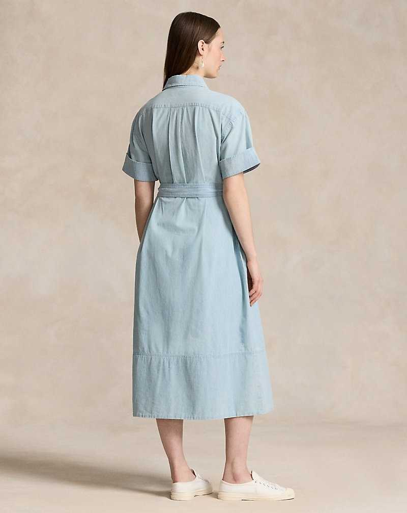 Vestido Ralph Lauren Cotton Chambraydress Mujer Chambray | GEZMOBQ-18 - vista 4