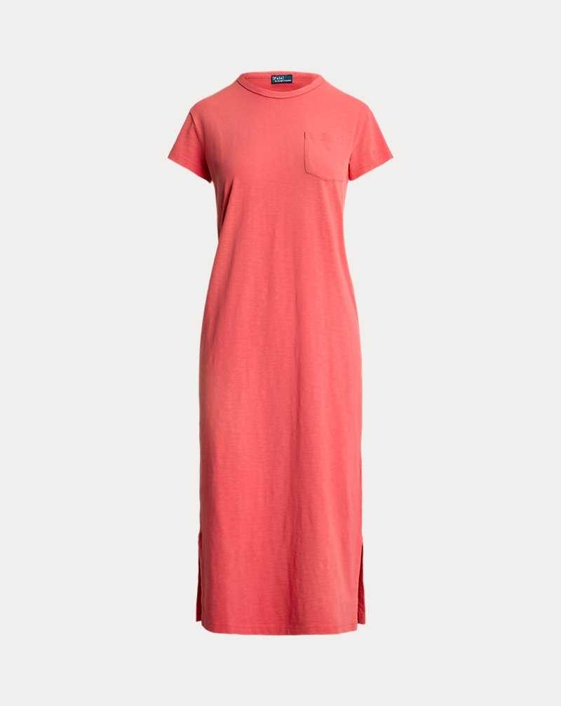 Vestido Ralph Lauren Cotton Crewneck Pocket Mujer Rojos | UZNWIOE-36 - vista 2