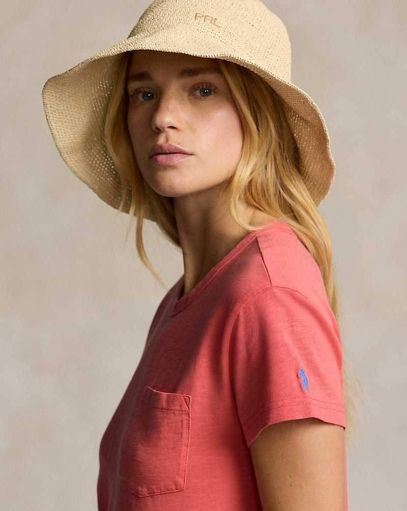 Vestido Ralph Lauren Cotton Crewneck Pocket Mujer Rojos | UZNWIOE-36 - vista 5