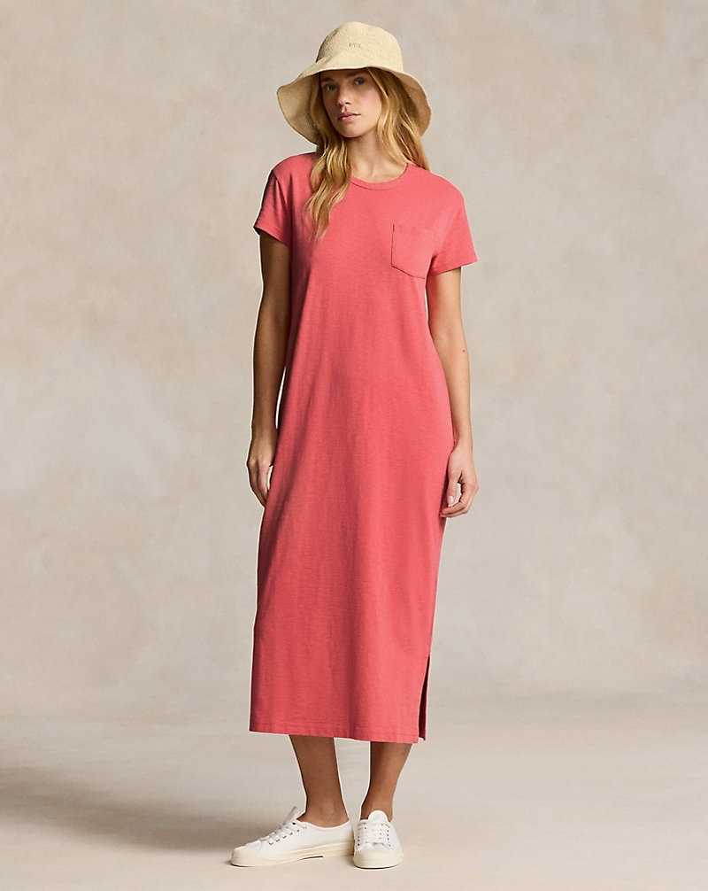 Vestido Ralph Lauren Cotton Crewneck Pocket Mujer Rojos | UZNWIOE-36 - vista 1