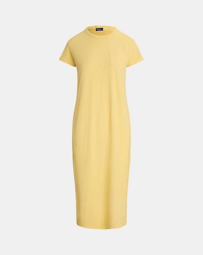 Vestido Ralph Lauren Cotton Crewneck Pocket Mujer Amarillos | HWBGMZC-56 - vista 2