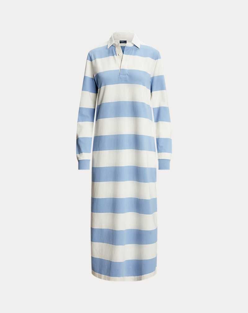 Vestido Ralph Lauren Cotton Jersey Rugby Mujer Chambray Blue/Deckwash Wh | FTMELIQ-42 - vista 2
